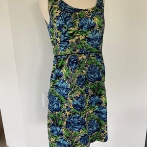 Blue green floral mini retro cocktail dress 4